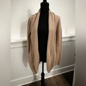 BAREFOOT DREAMS CozyChic Chenille Shawl Long Cardigan ~ Tan ~ Size S
